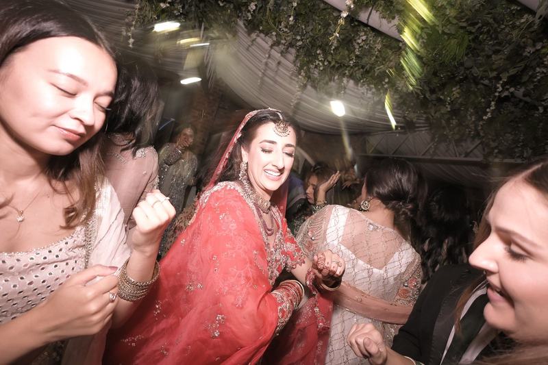 Bride dancing at wedding reception