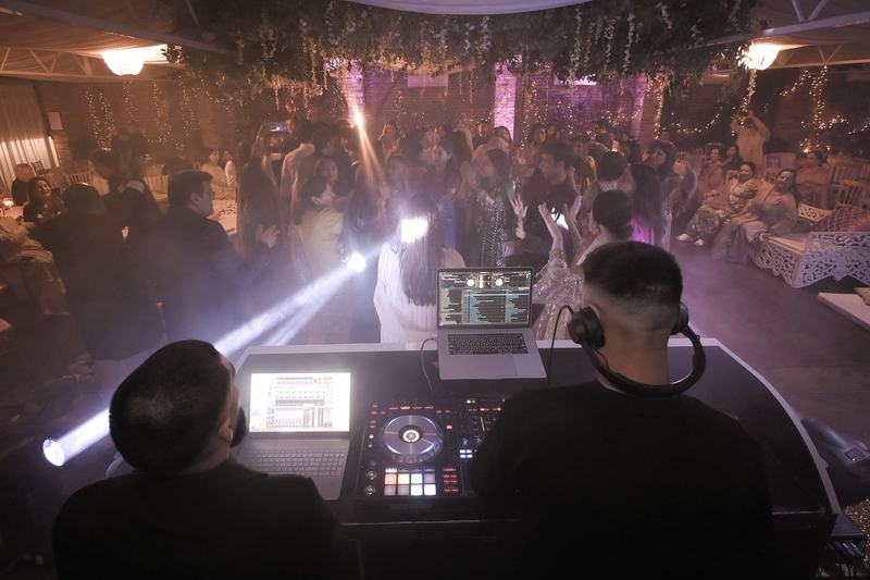 DJ and dancefloor at wedding reception