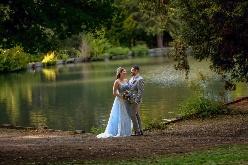 A golden hour moment by the lake