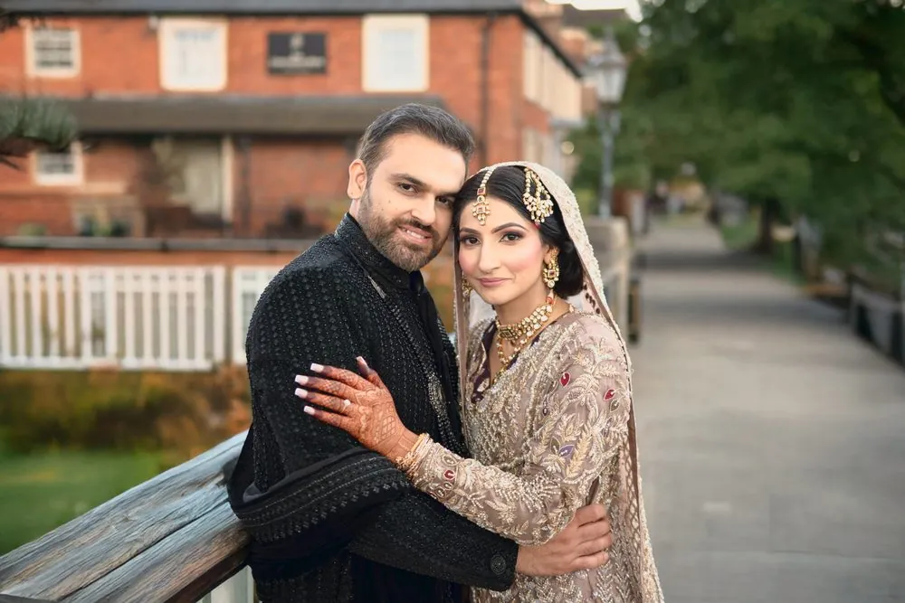 A warm portrait of the newlyweds