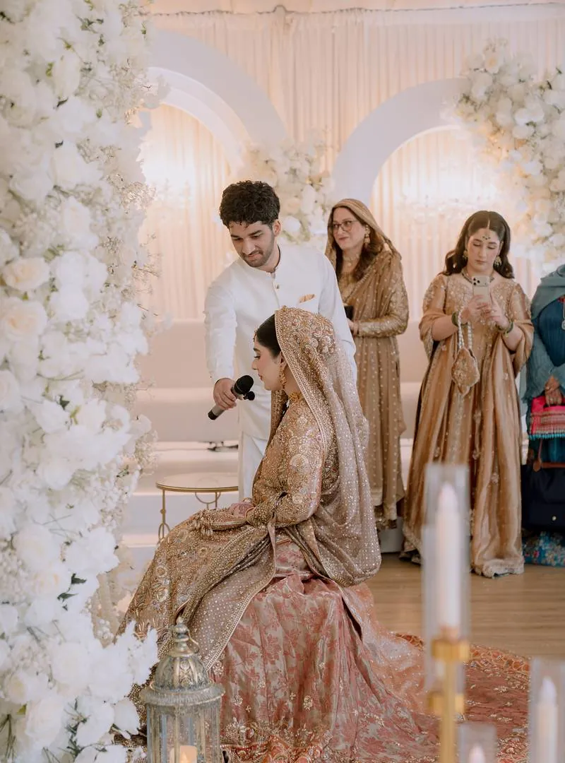 The bride accepting her Nikah