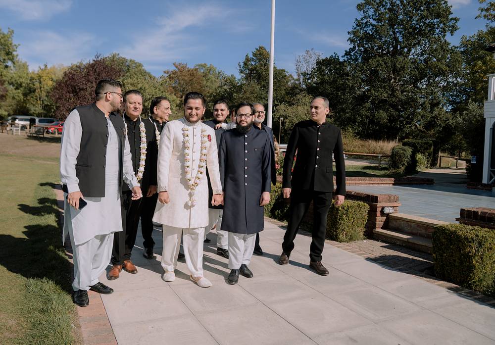 The groom and his family gather before the Nikah