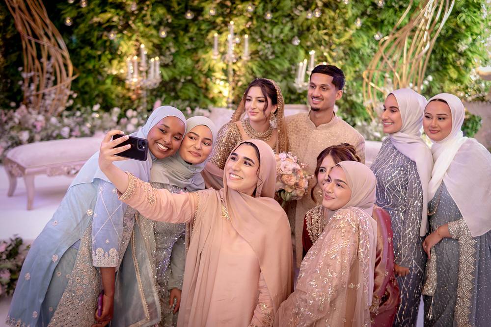 A selfie with the bride and her friends
